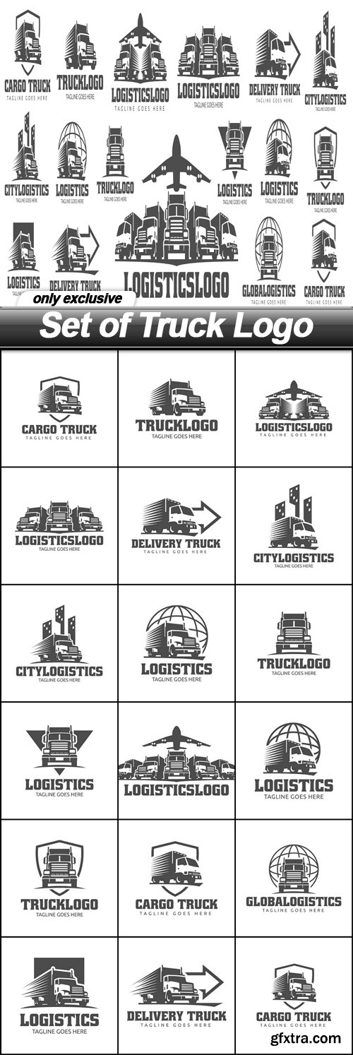Set of Truck Logo - 18 EPS