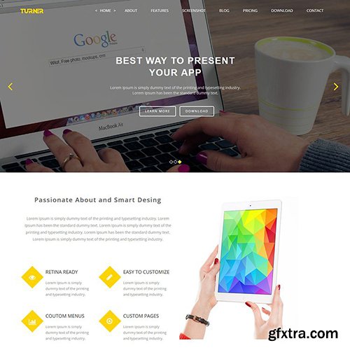 TURNER - Multipurpose One page Bootstrap Template