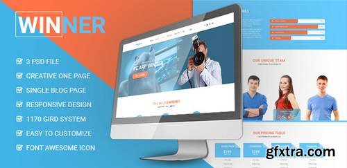 Winner – One Page Creative-Corporate PSD template