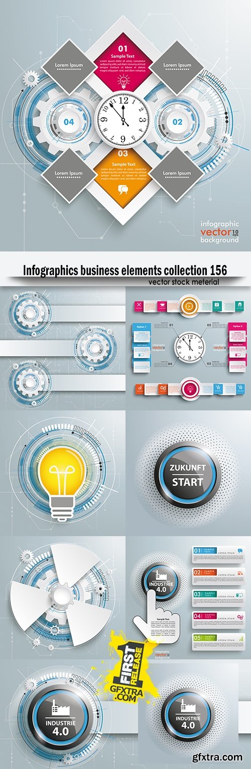 Infographics business elements collection 156