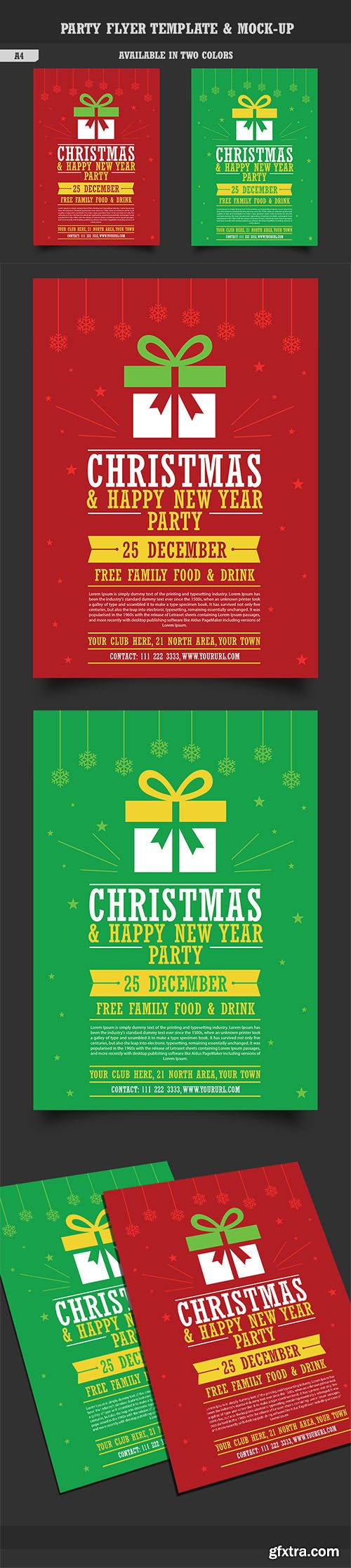 PSD Mock-Up And Ai Flyers - Christmas And New Year 2017