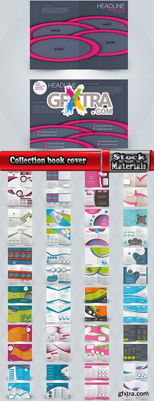 Collection book cover journal notebook flyer card business card banner vector image 18-25 EPS