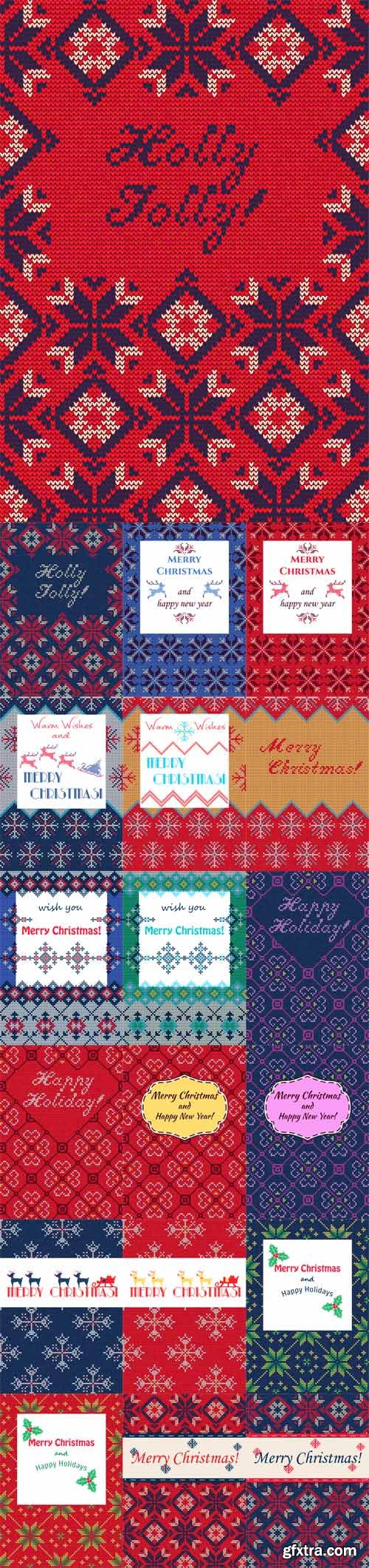 Vector Set - Knitted Sweater Cards 2