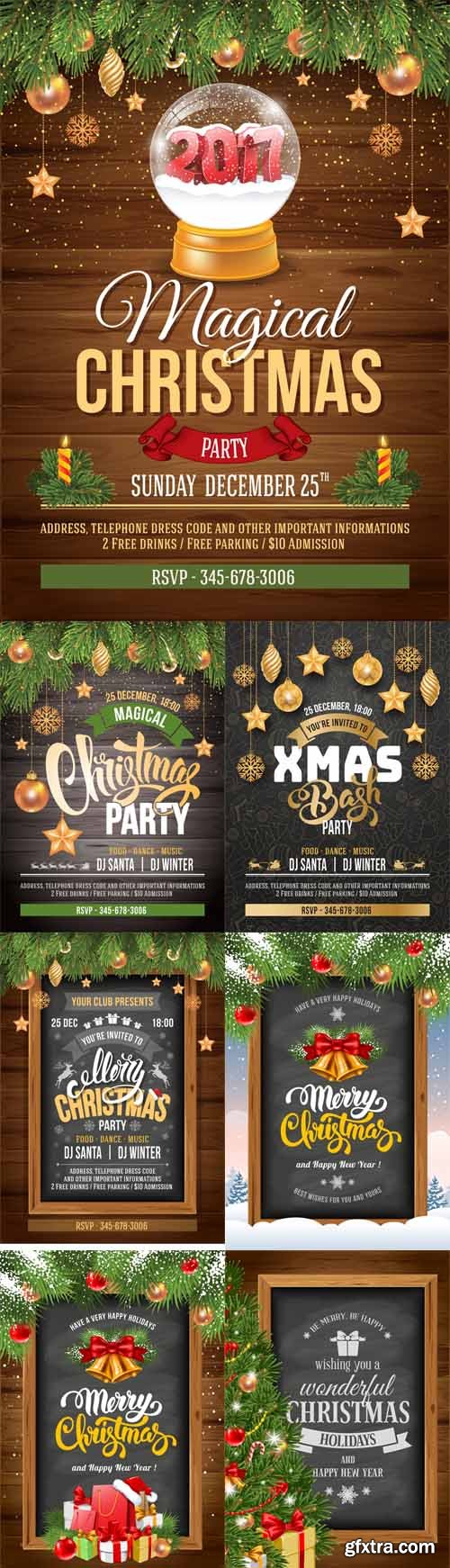 Vector Set - Christmas Party Invitations