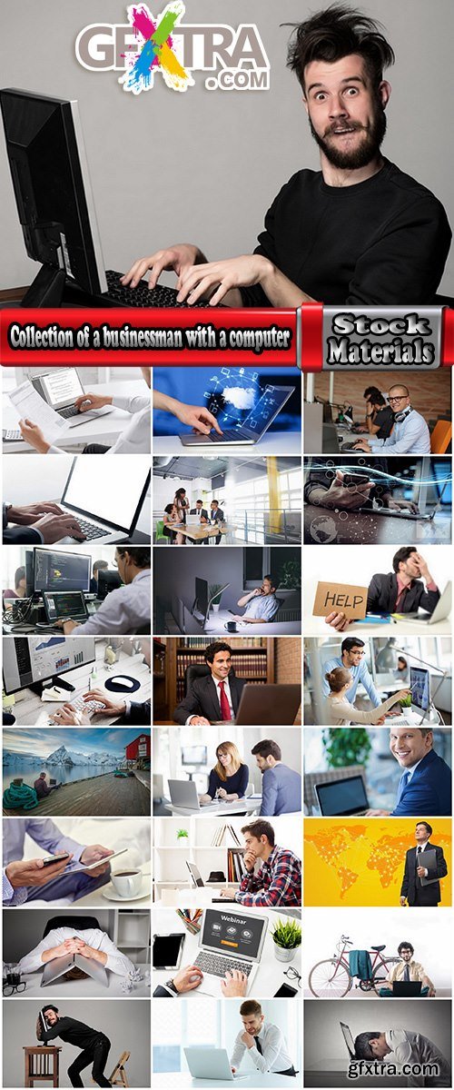 Collection of a businessman with a computer conference a group of people 25 HQ Jpeg