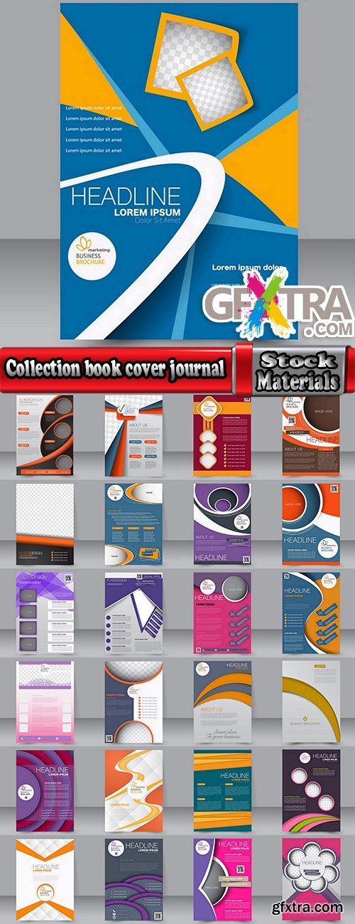 Collection book cover journal notebook flyer card business card banner vector image 22-25 EPS