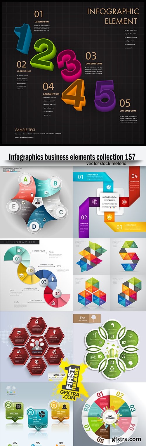 Infographics business elements collection 157