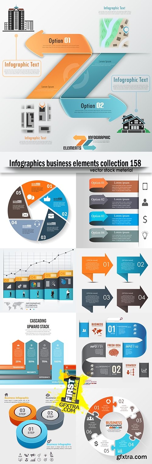 Infographics business elements collection 158