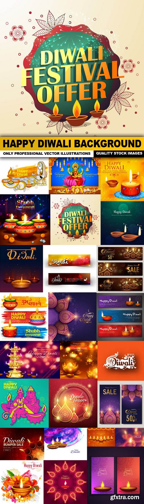 Happy Diwali Background - 25 Vector
