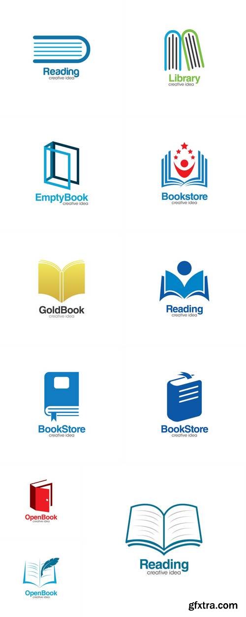 Creative Book Concept Logo Design Template