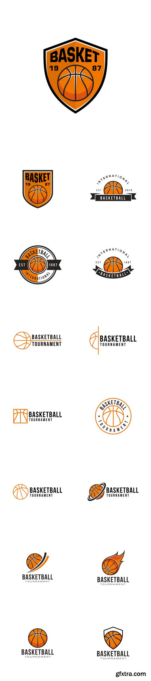 Vector Set - Basketball Professional Logo Design