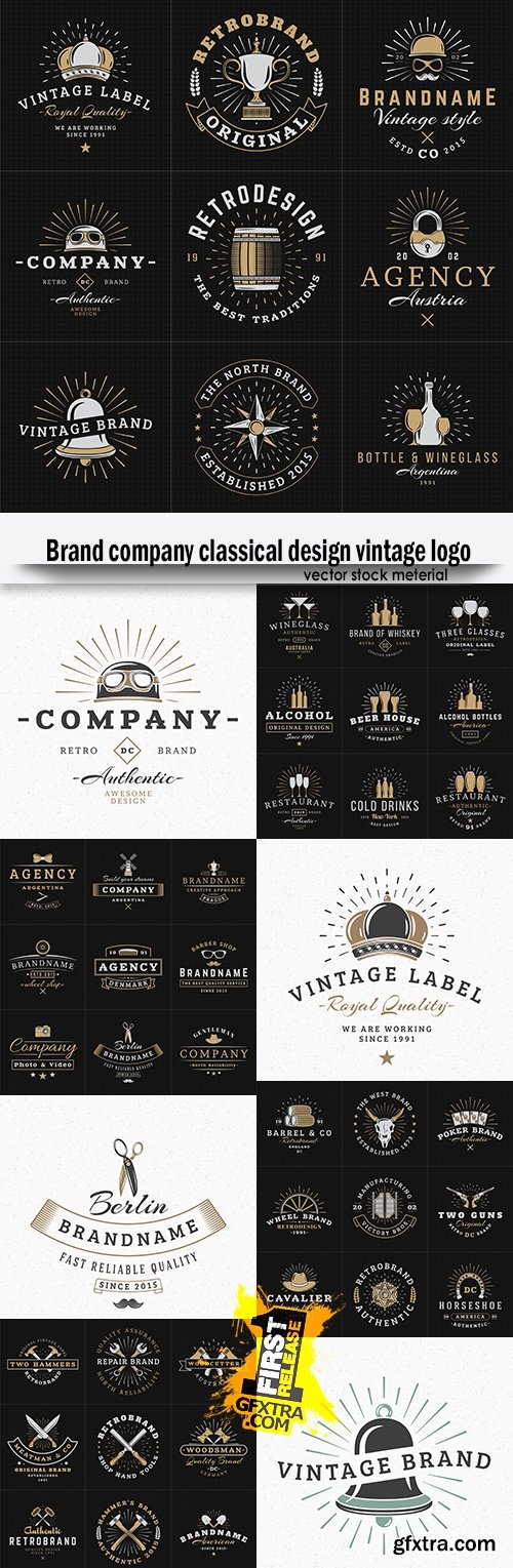 Brand company classical design vintage logo