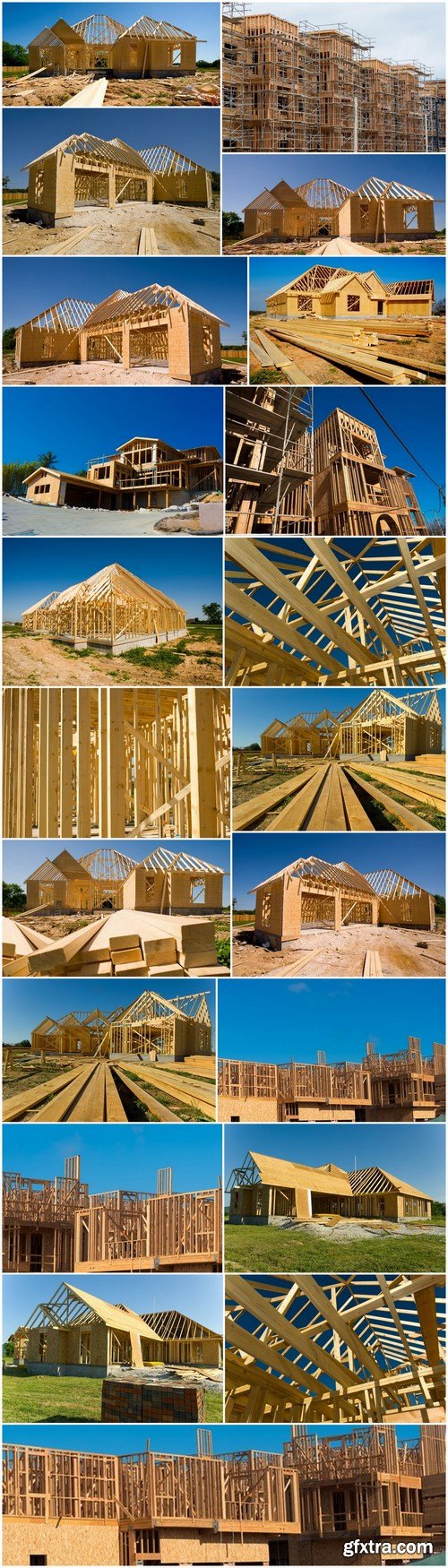 New house under construction - 21xUHQ JPEG Photo Stock