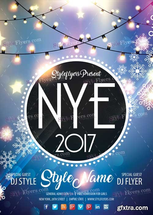 2017 NEY Party PSD V5 Flyer Template