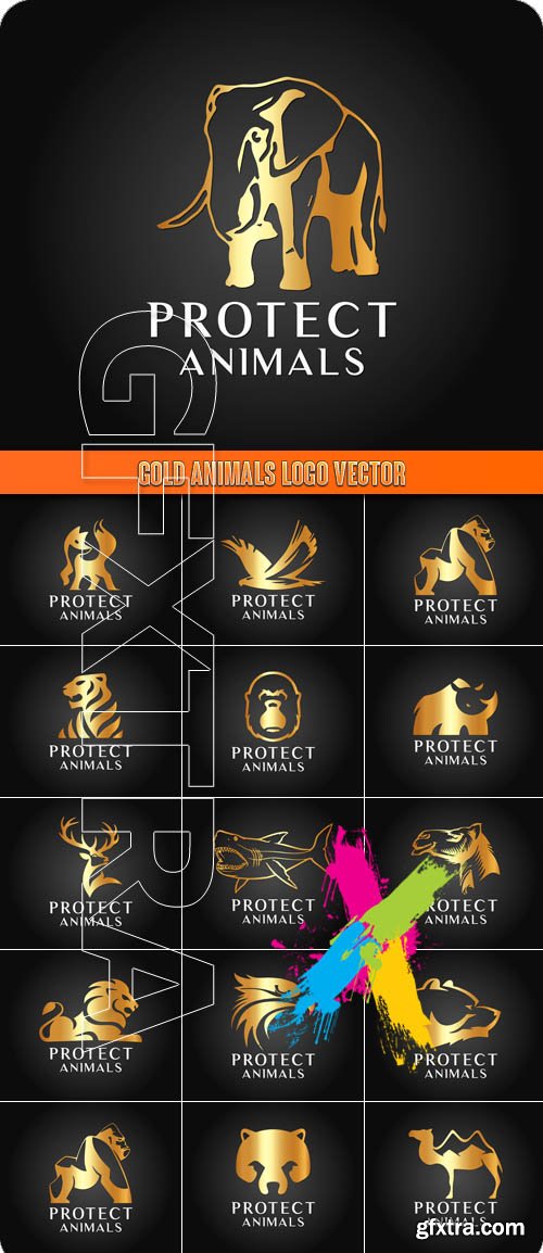 Gold Animals logo vector