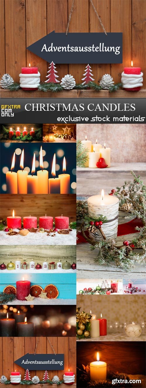 Christmas Candles - 14 x JPEGs