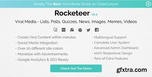 CodeCanyon - Rocketeer v6.0 - Viral Media Lists, Polls, Quizzes, News, and Videos - 11372205
