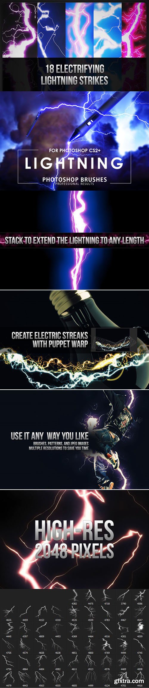 20 Electrifying Lightning Strikes Brushes for Photoshop