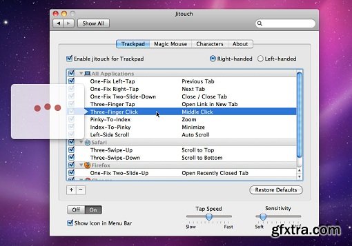 Jitouch 2.7.1 (Mac OS X)