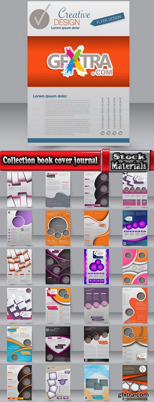 Collection book cover journal notebook flyer card business card banner vector image 23-25 EPS