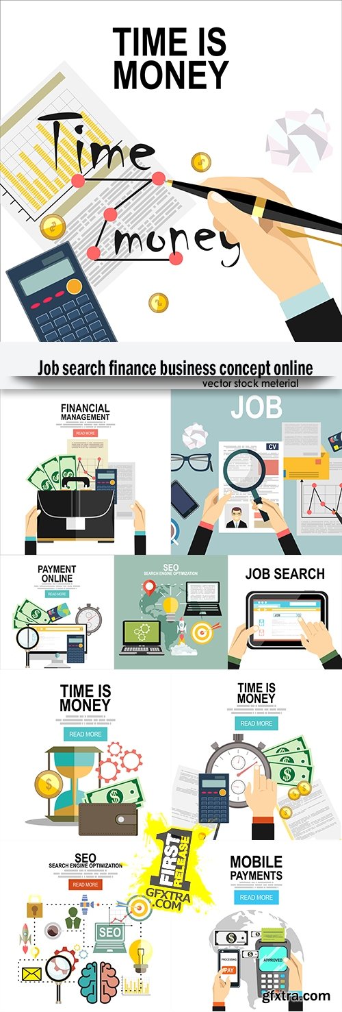 Job search finance business concept online