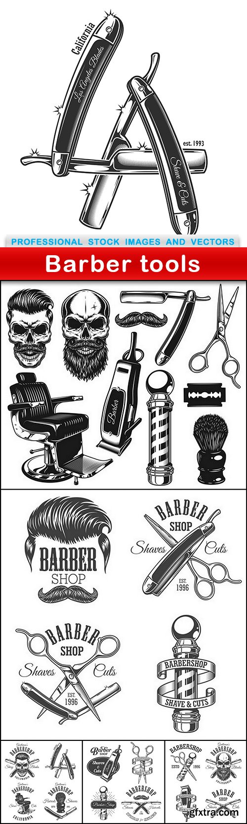 Barber tools - 6 EPS