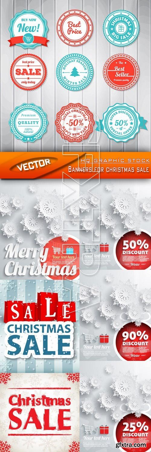 Stock Vector - Banners for christmas sale