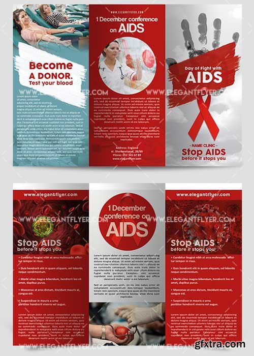 Day of Fight with AIDS V1 Premium Tri-Fold PSD Brochure Template