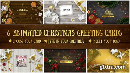 Videohive 6 Christmas Greeting Cards 18855075