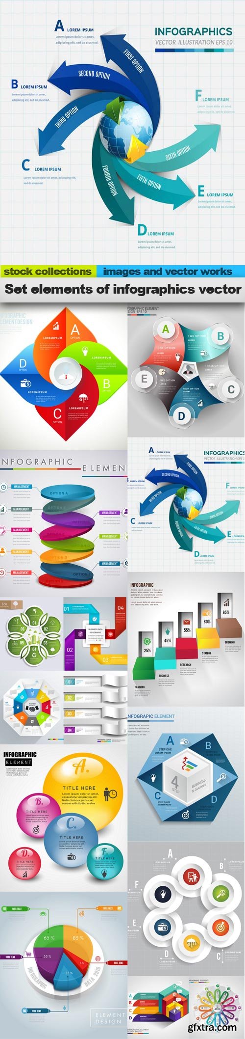 Set elements of infographics vector, 15 x EPS