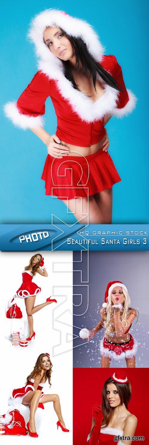 Stock Photo - Beautiful Santa Girls 3