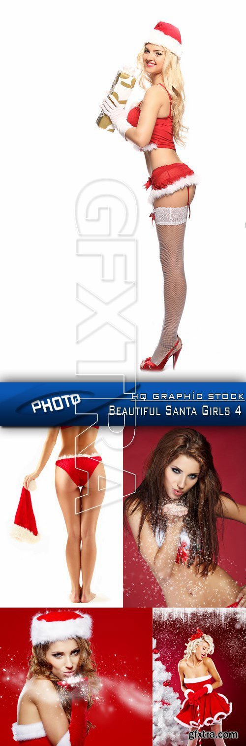 Stock Photo - Beautiful Santa Girls 4
