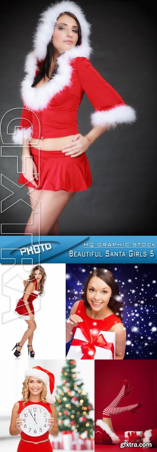 Stock Photo - Beautiful Santa Girls 5