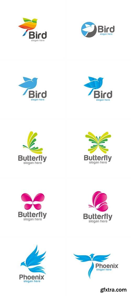 Birds & Butterfly Logo Design