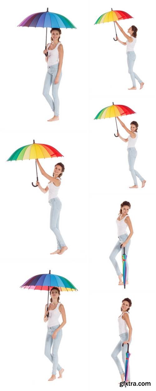 Beauty Girl with Umbrella