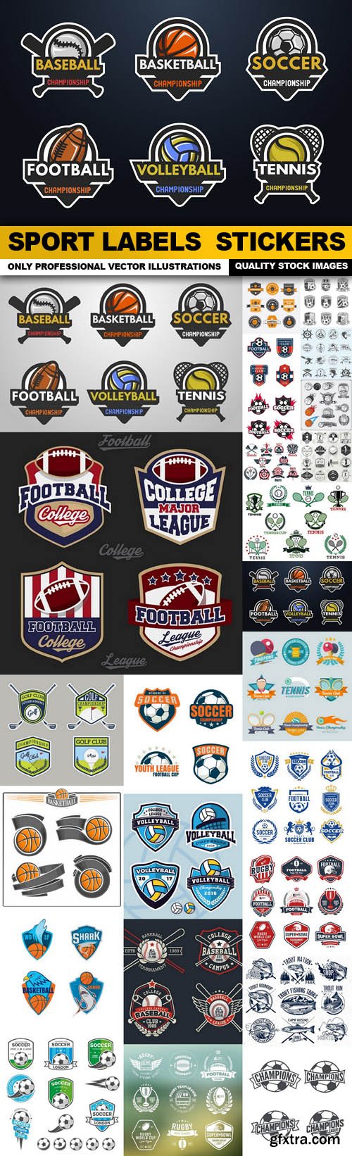 Sport Labels Stickers - 25 Vector