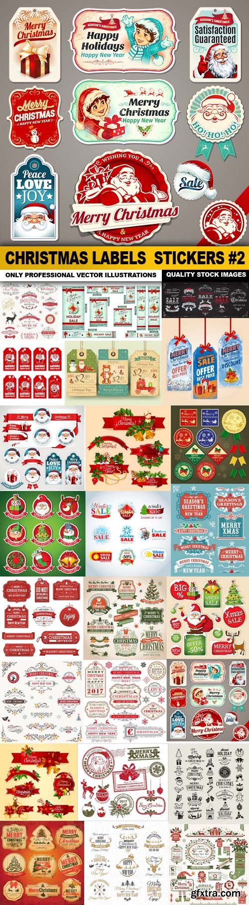 Christmas Labels & Stickers #2, 25xEPS