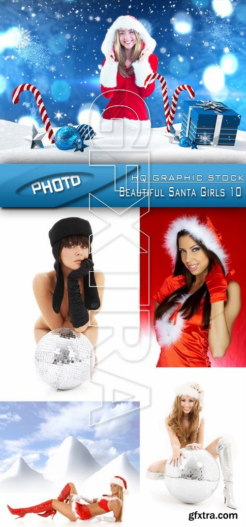 Stock Photo - Beautiful Santa Girls 10