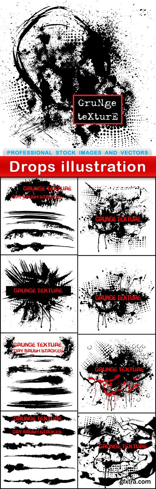 Drops illustration - 9 EPS