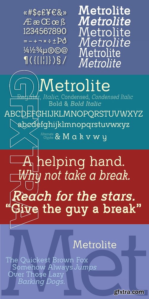 Metrolite - 6 fonts: $225.00