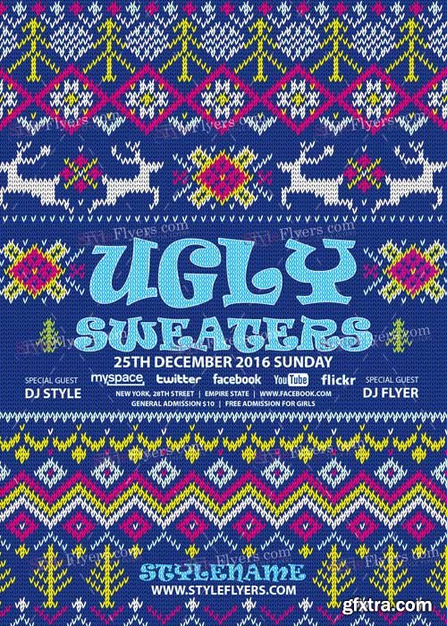 Ugly Sweaters PSD V12 Flyer Template