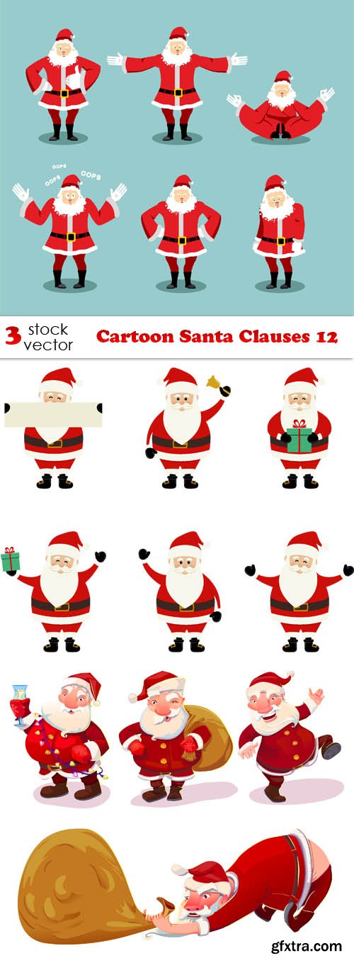 Vectors - Cartoon Santa Clauses 12