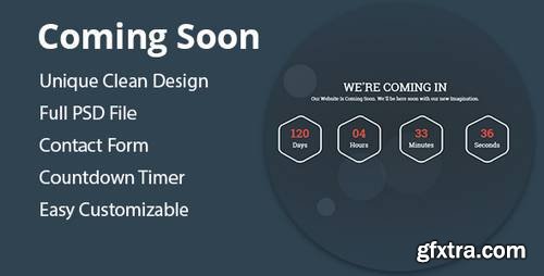 Coming – HTML5 Responsive Coming Soon Template