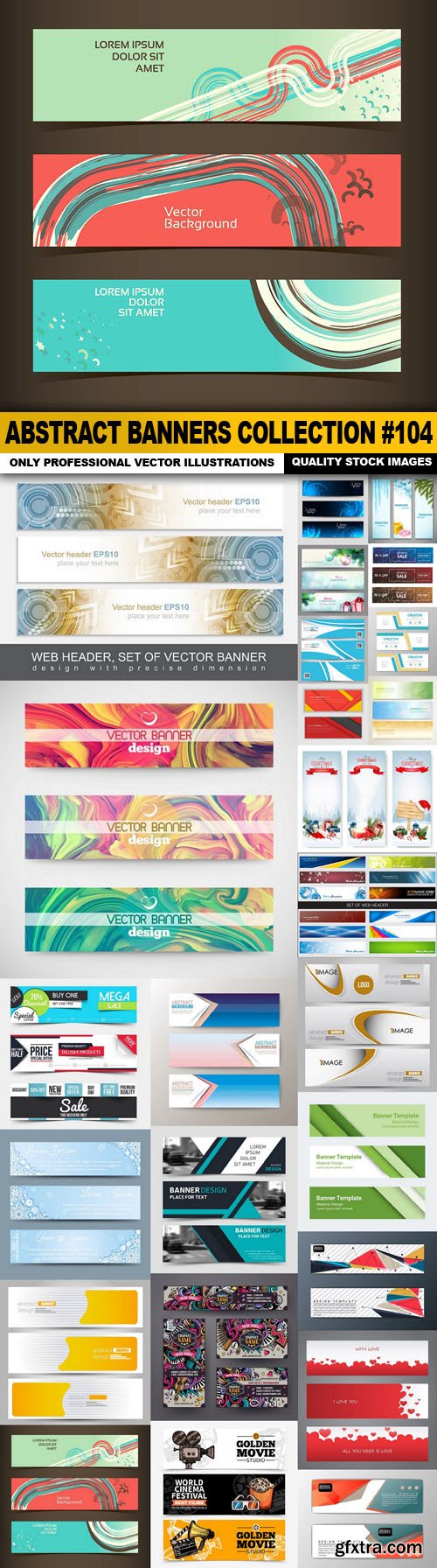 Abstract Banners Collection #104 - 25 Vectors
