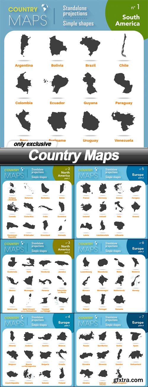 Country Maps - 7 EPS