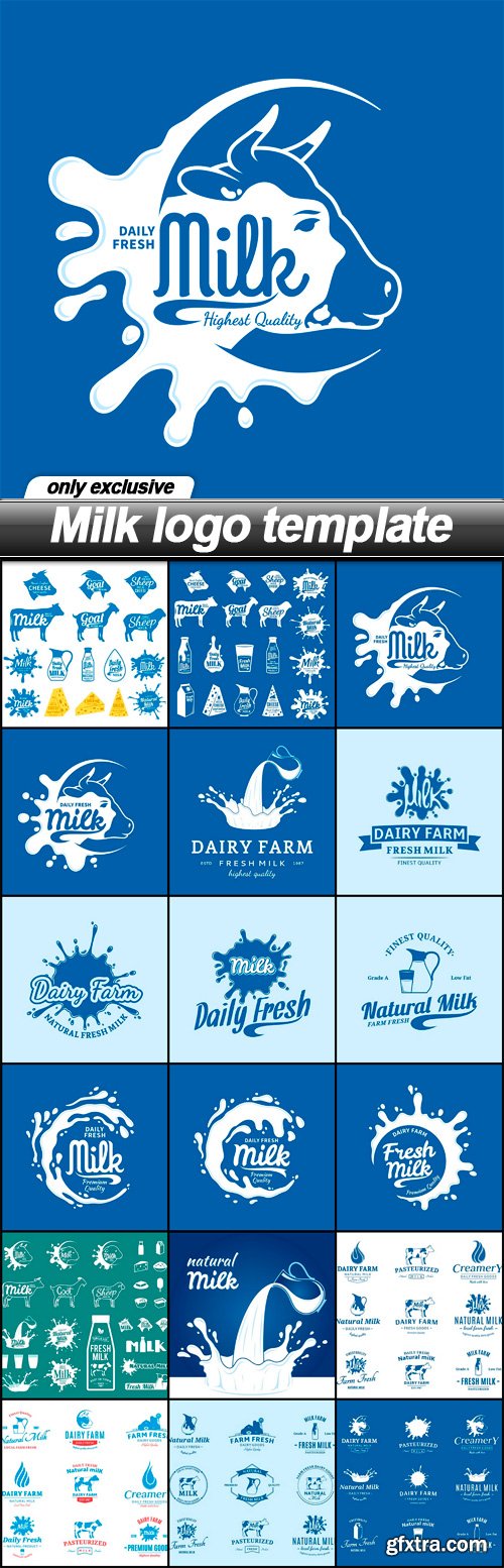 Milk logo template - 18 EPS