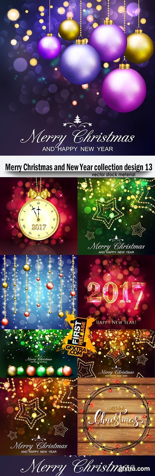 Merry Christmas and New Year collection design 13