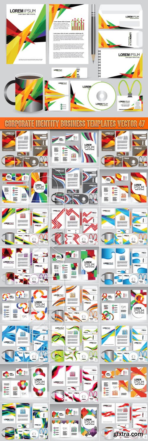 Corporate identity business templates vector 47