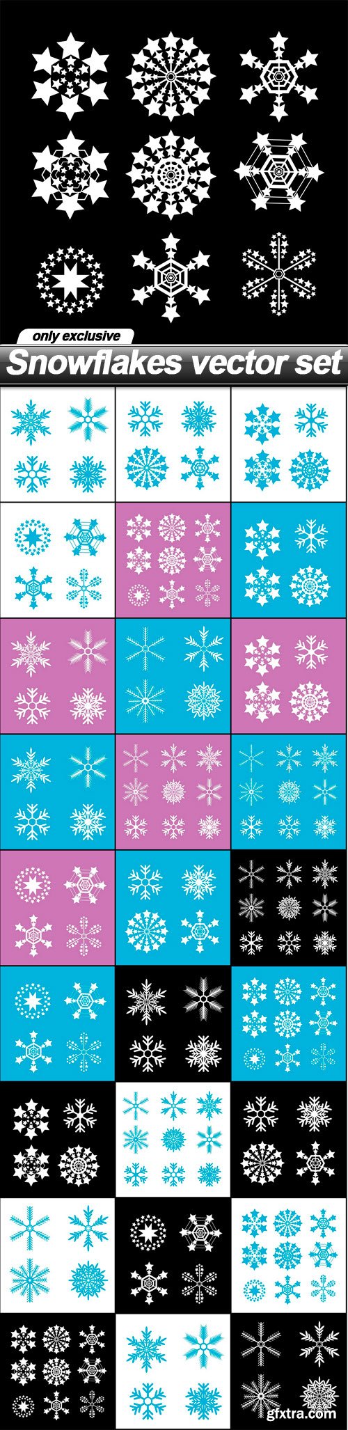 Snowflakes vector set - 26 EPS