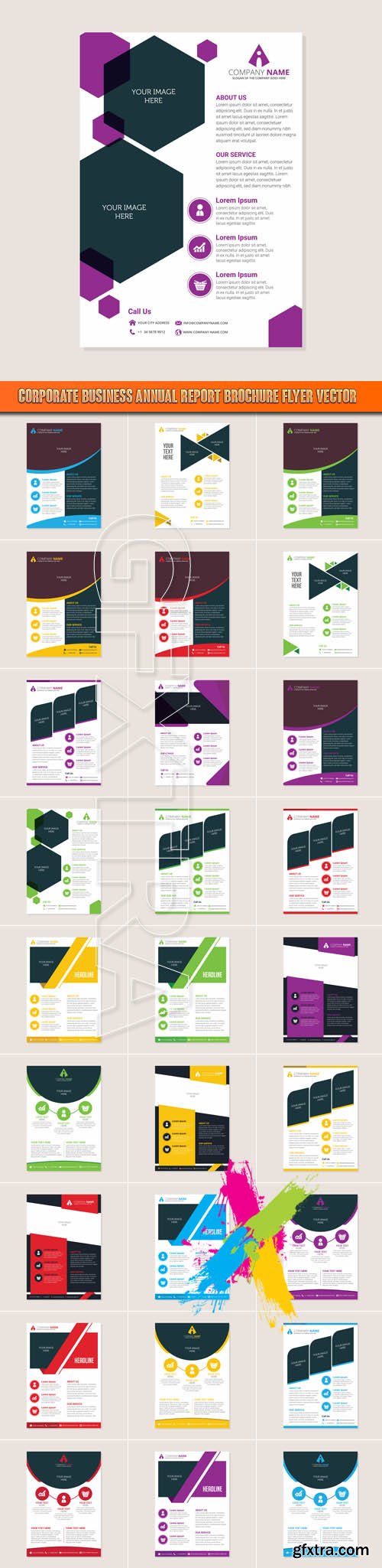 Corporate business annual report brochure flyer vector